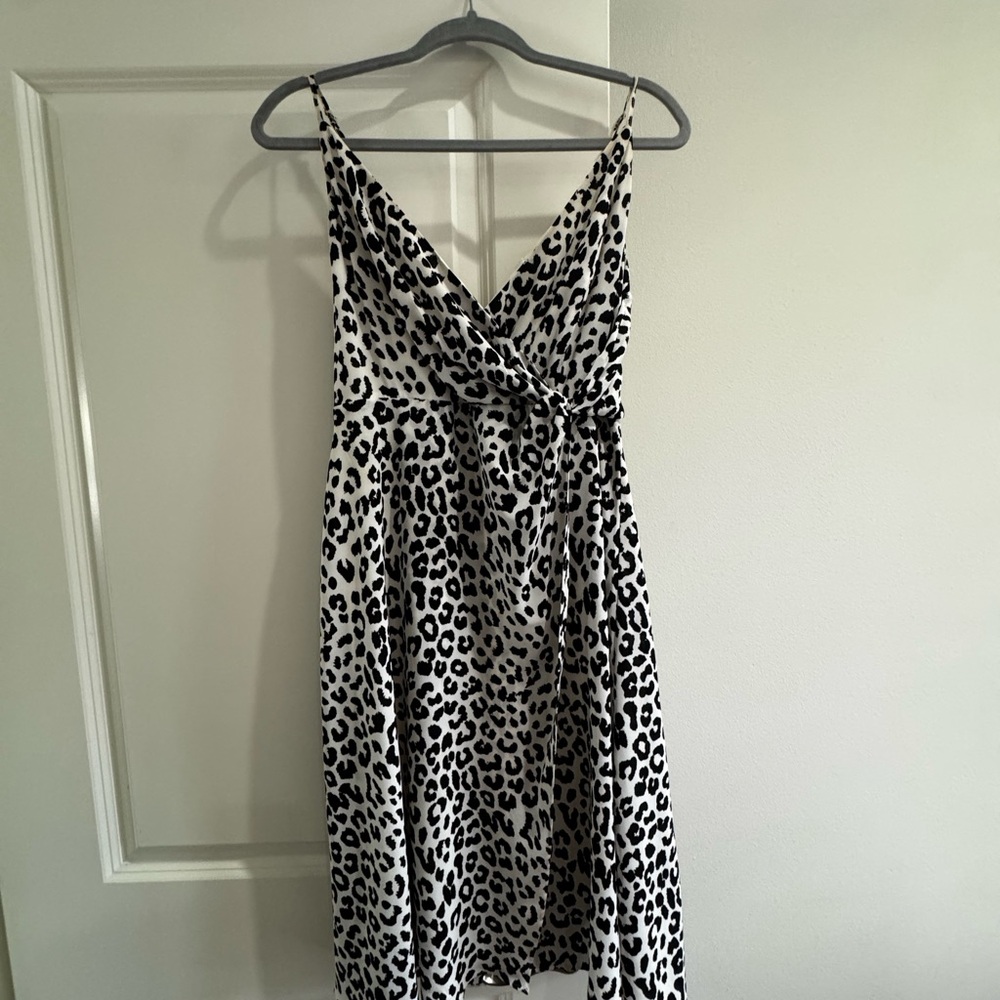 Express Black and White Animal Print Midi Dress
